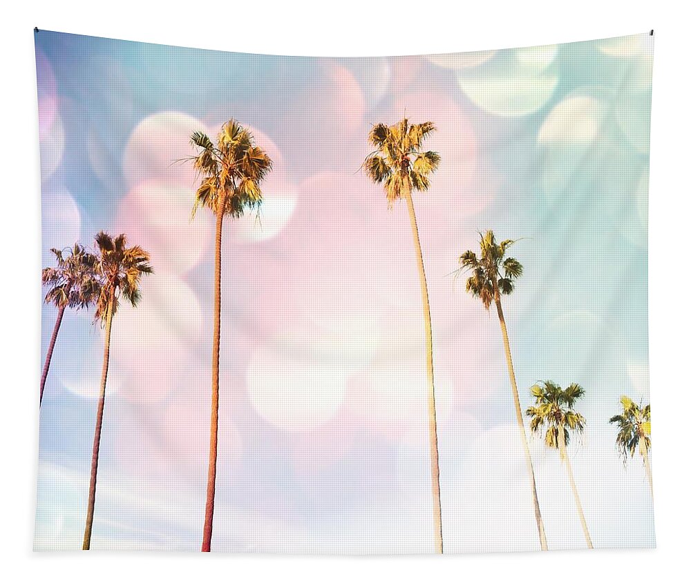 Bubble Gum Palm Trees Tapestry featuring the photograph Bubble Gum Palm Trees by Marianna Mills