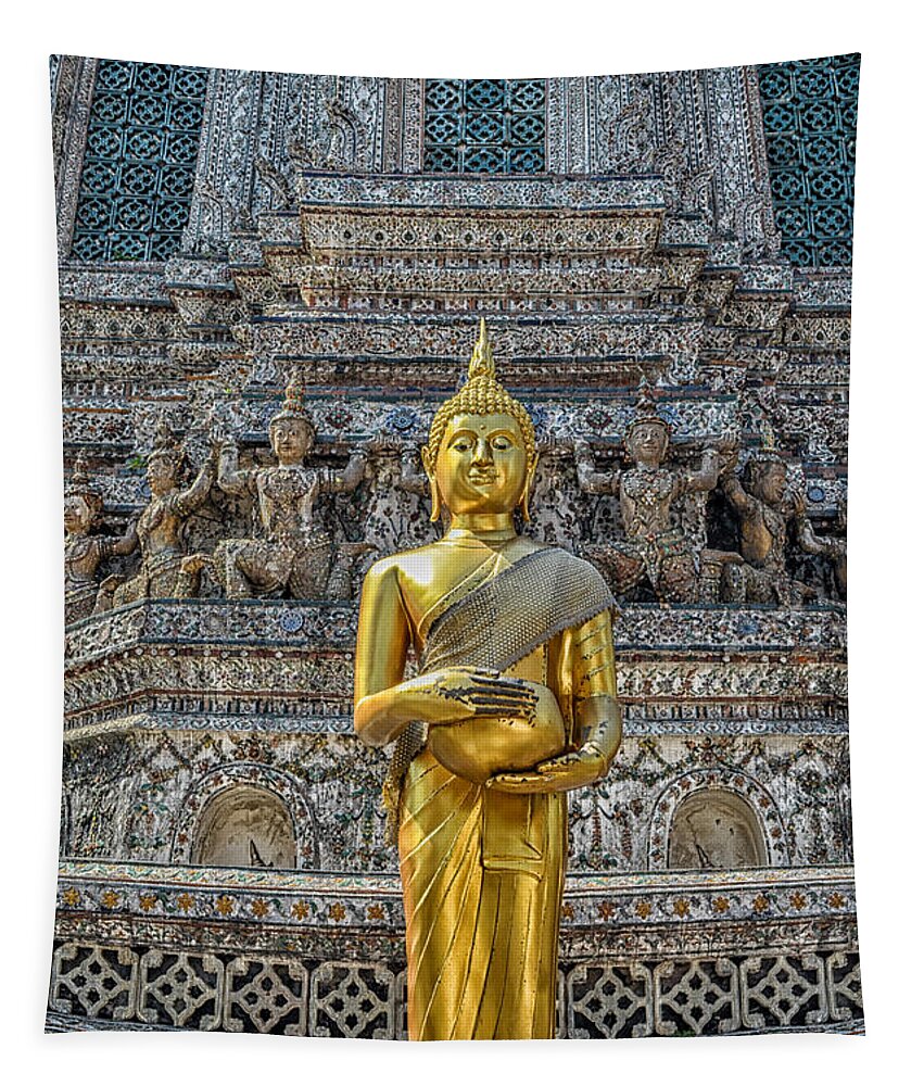 Michelle Meenawong Tapestry featuring the photograph Buddha Statue at Wat Arun by Michelle Meenawong