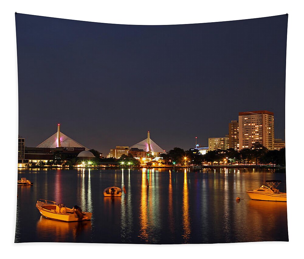 Boston Tapestry featuring the photograph Bunker Hill Bridge by Juergen Roth