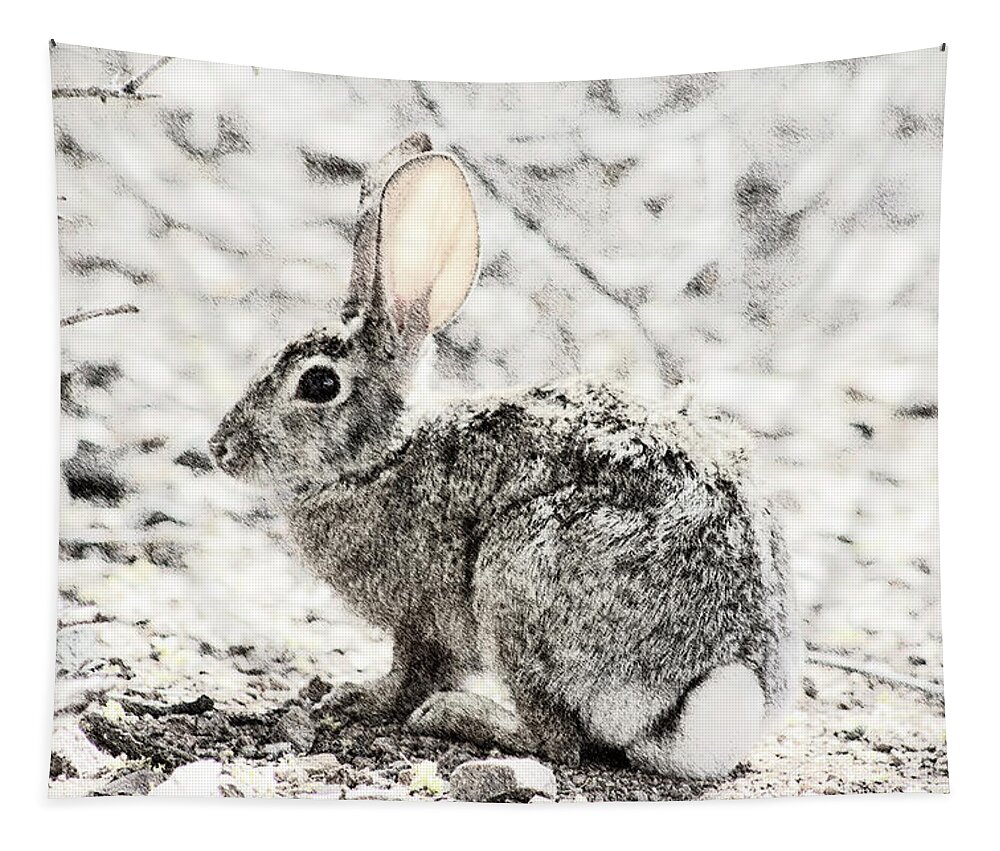 Bunny Tapestry featuring the digital art Bunny by Darrell Foster