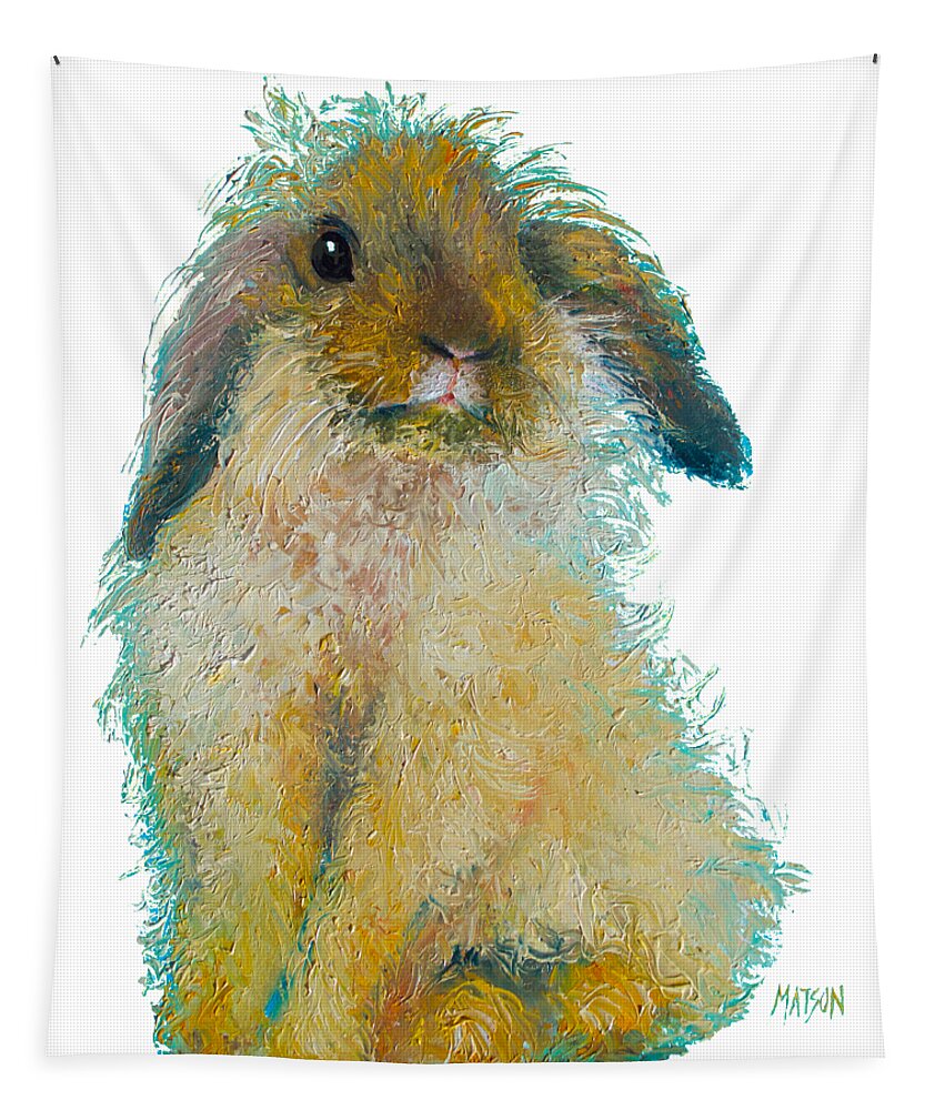 Bunny Tapestry featuring the painting Bunny Rabbit painting by Jan Matson