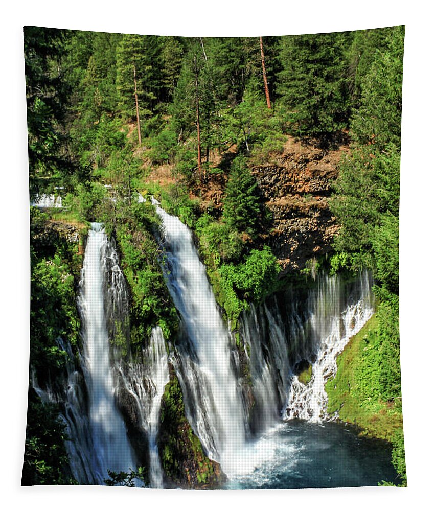 Landscape Tapestry featuring the photograph Burney Falls by James Eddy