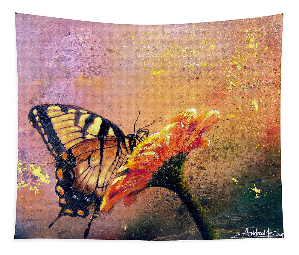 Nature Tapestry featuring the painting Butterfly by Andrew King