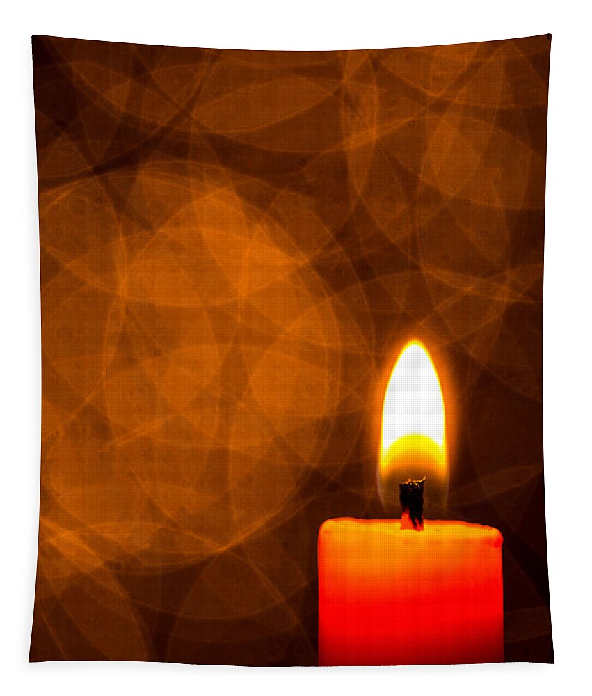 Candle Tapestry featuring the photograph By Candle Light by Bob Cournoyer