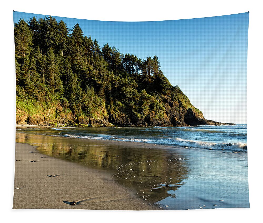 Shoreline Tapestry featuring the photograph By the Side of the Sea by Belinda Greb