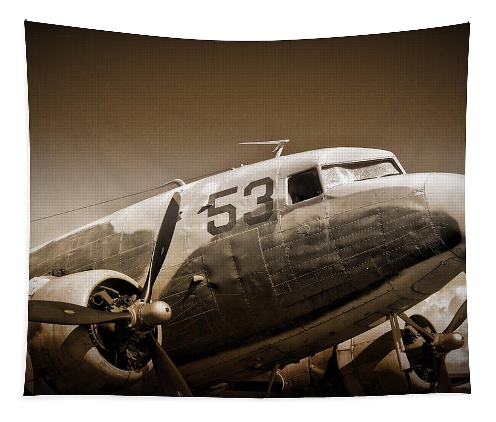 Photograph Tapestry featuring the photograph C-47 Sky Train by Richard Gehlbach