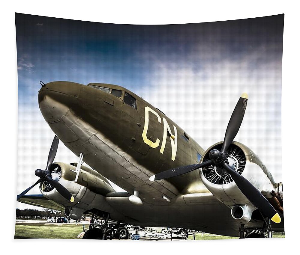 Plane Tapestry featuring the photograph C-47D Skytrain by Debra Forand