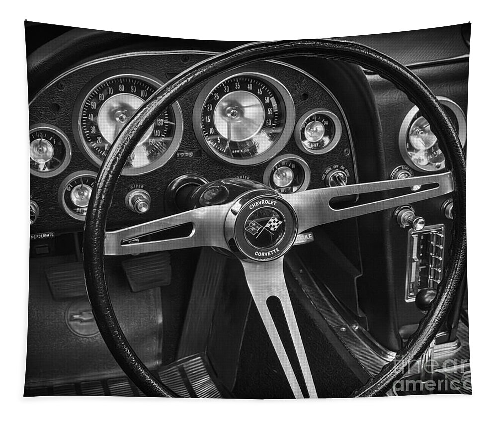 C2 Tapestry featuring the photograph C2 Corvette Dash by Dennis Hedberg