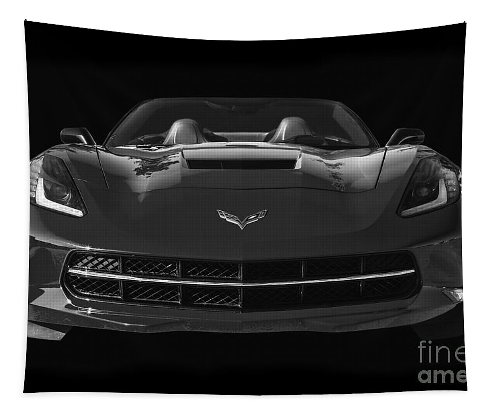 Corvette Tapestry featuring the photograph C7 Stingray Corvette by Dennis Hedberg