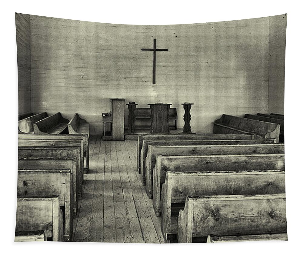 Church Tapestry featuring the photograph Cades Cove Methodist Church by Jim Cook