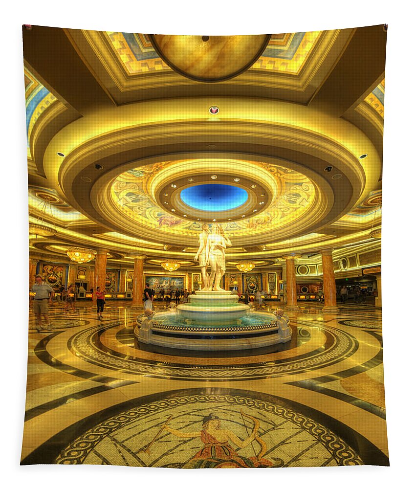 Art Tapestry featuring the photograph Caesar's Grand Lobby by Yhun Suarez