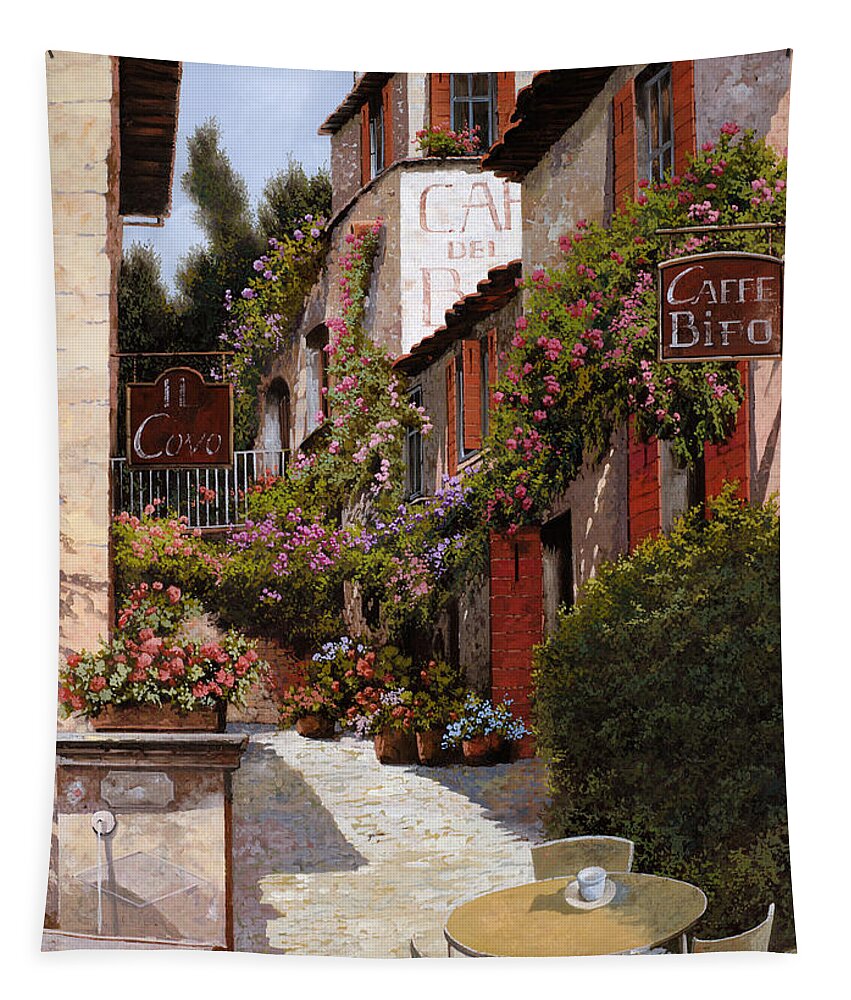 Cafe Tapestry featuring the painting Cafe Bifo by Guido Borelli