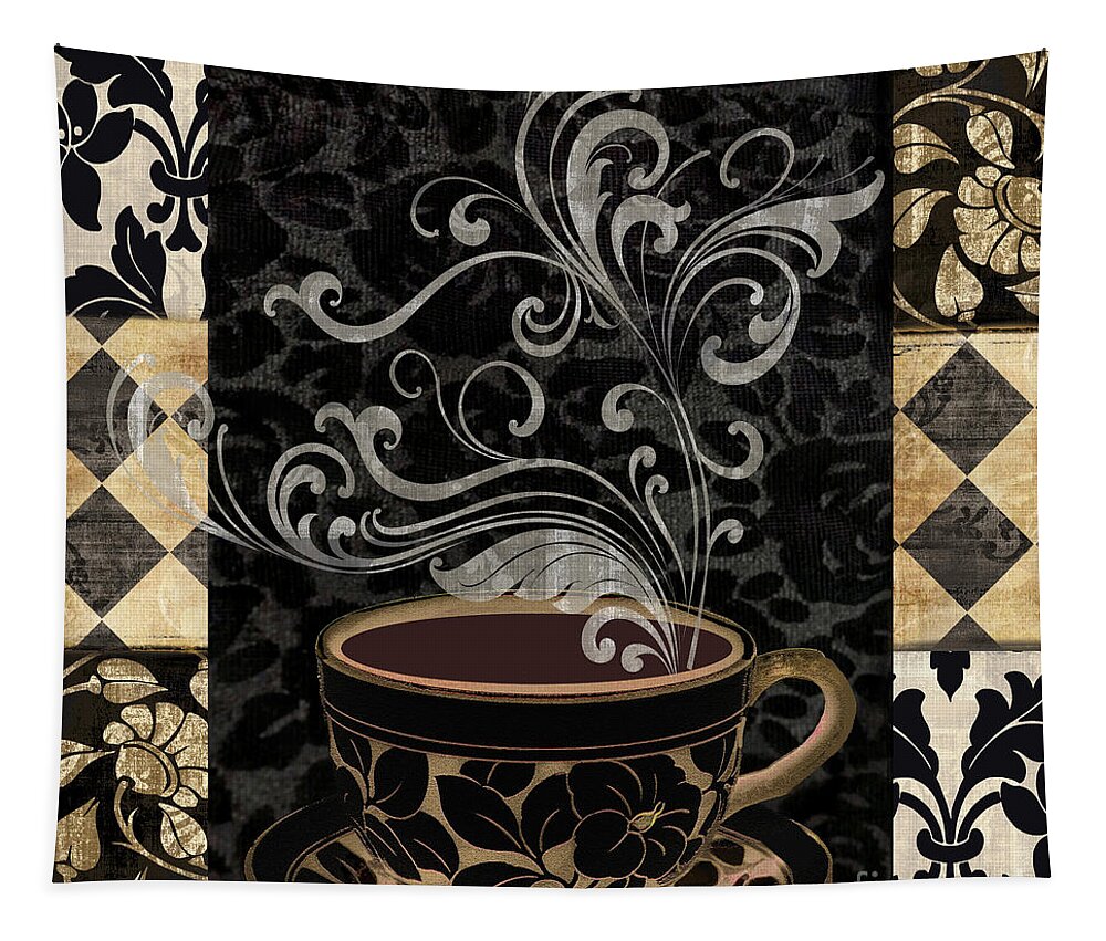 Coffee Tapestry featuring the painting Cafe Noir I by Mindy Sommers
