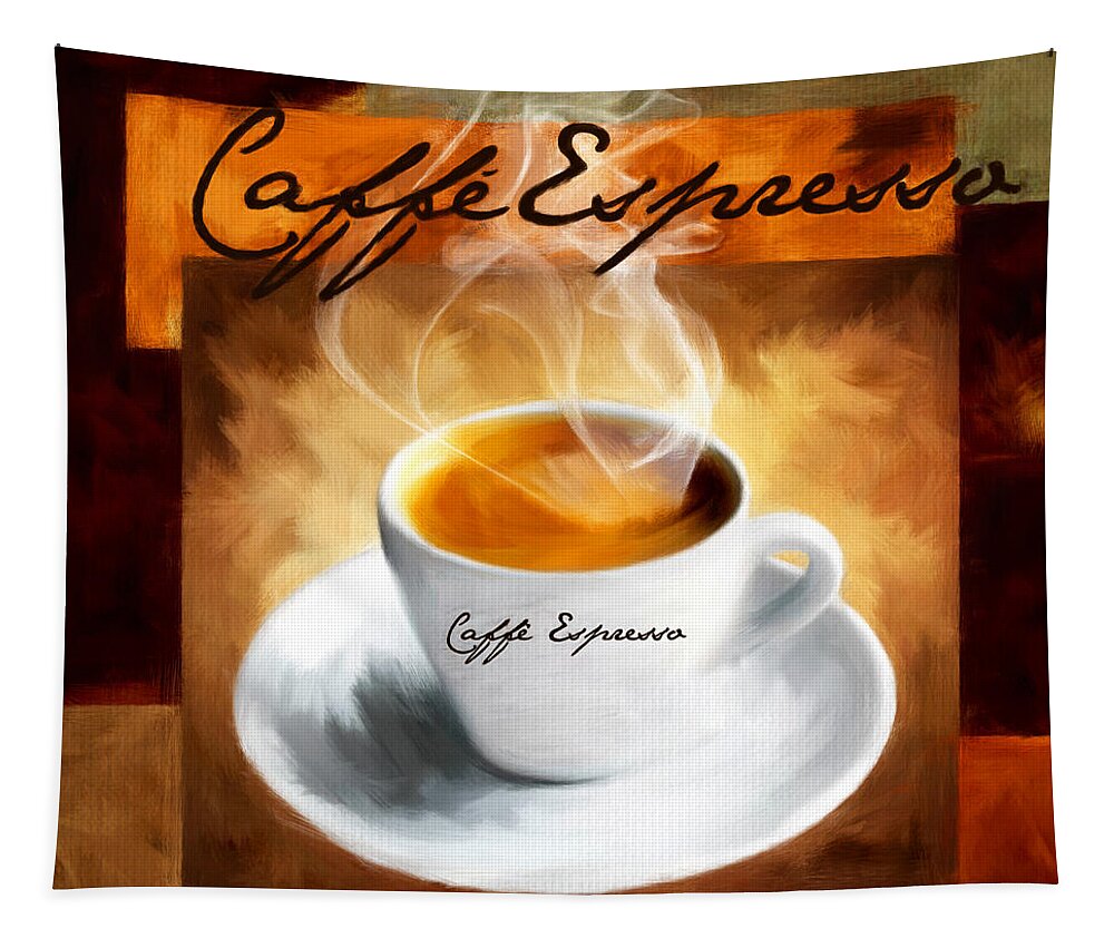 Coffee Tapestry featuring the digital art Caffe Espresso by Lourry Legarde