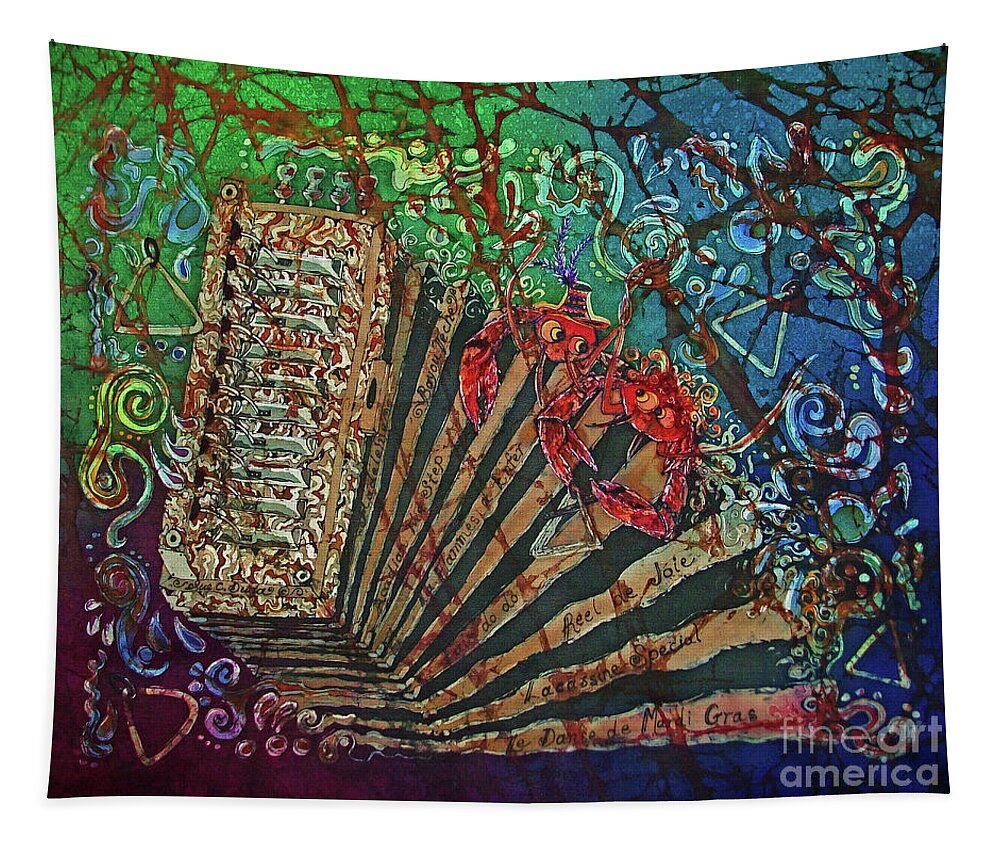 Cajun Tapestry featuring the painting Cajun Accordian by Sue Duda