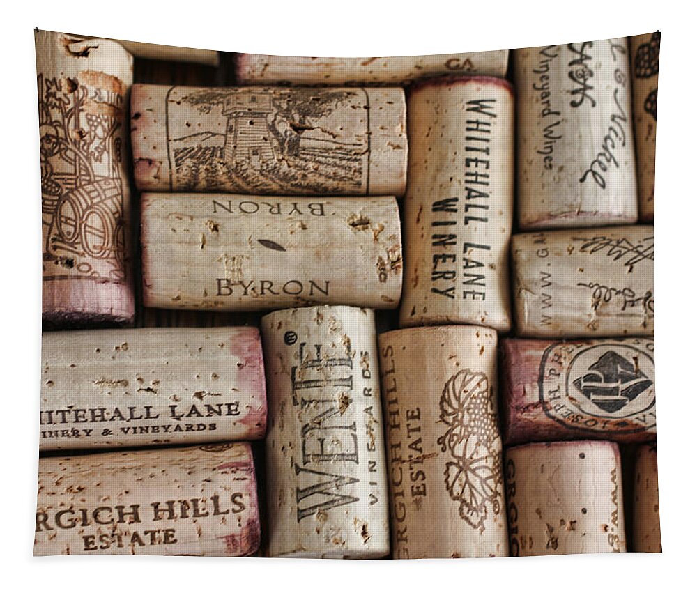 Wine Tapestry featuring the photograph California Corks by Nancy Ingersoll