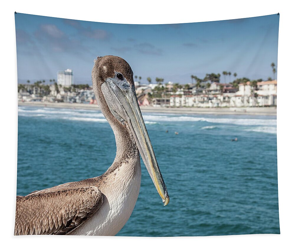 Animal Tapestry featuring the photograph California Pelican by John Wadleigh