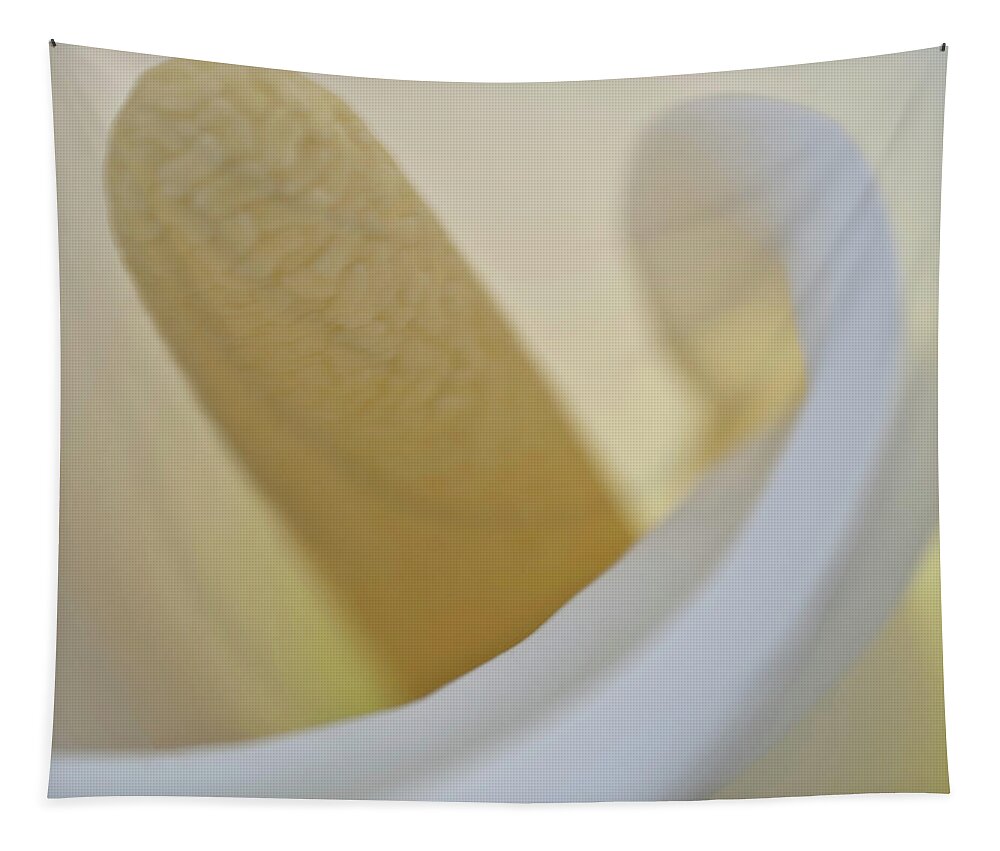 Abstract Tapestry featuring the photograph Calla Details 8 by Heiko Koehrer-Wagner