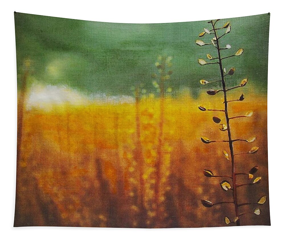 Field Tapestry featuring the painting Calm by Cara Frafjord