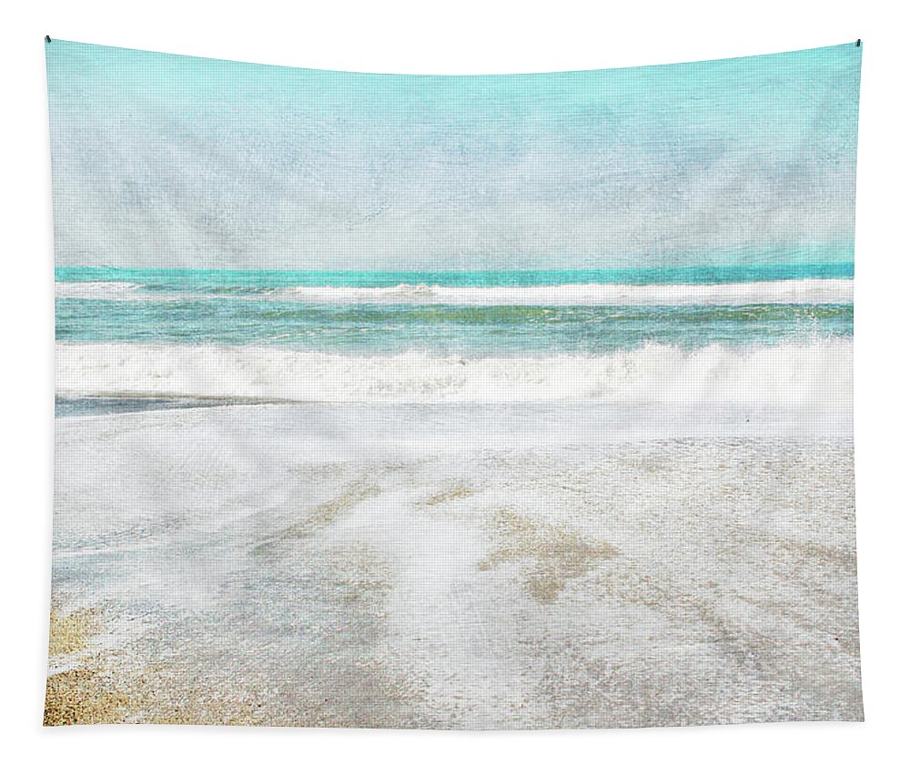 Coast Tapestry featuring the mixed media Calm Coast- Art by Linda Woods by Linda Woods