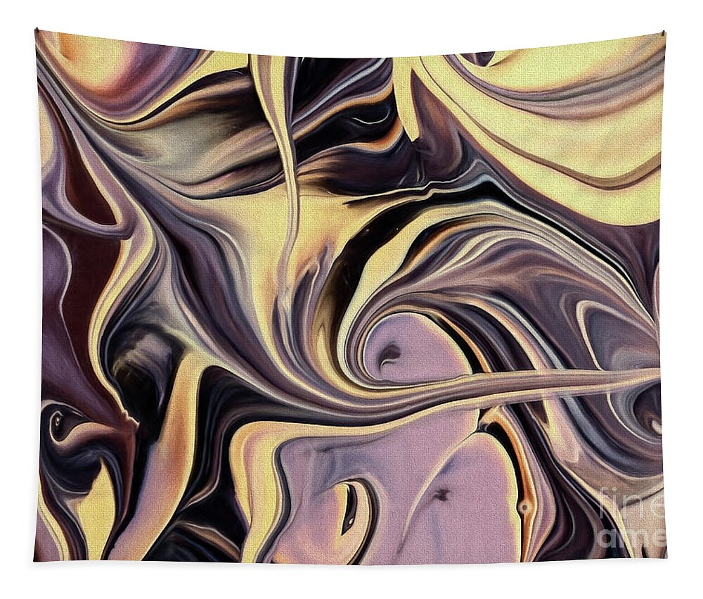 Abstract Tapestry featuring the painting Calm Interaction by Patti Schulze