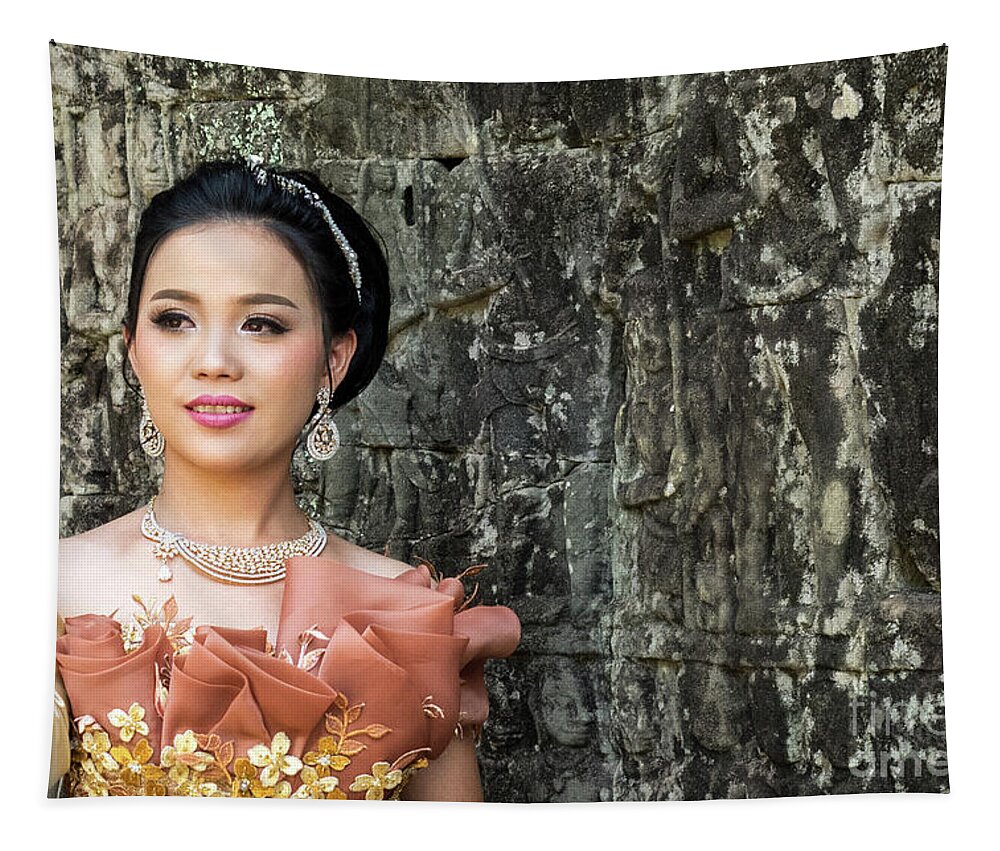 Cambodia Tapestry featuring the photograph Cambodian Bride 02 by Rick Piper Photography