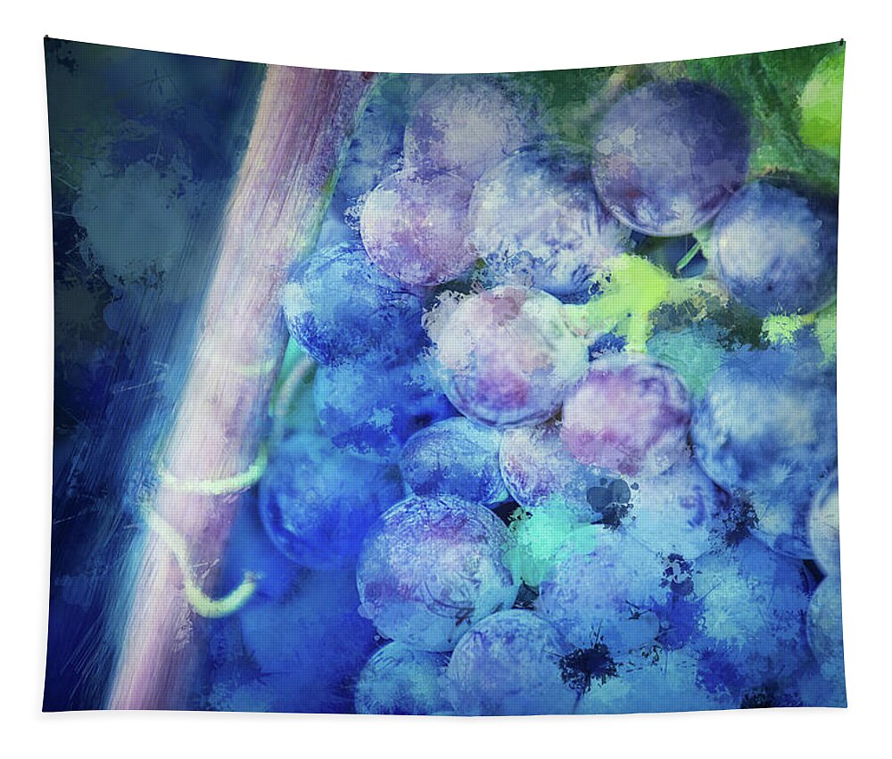 Digital Art Tapestry featuring the digital art Campos Grapes by Terry Davis