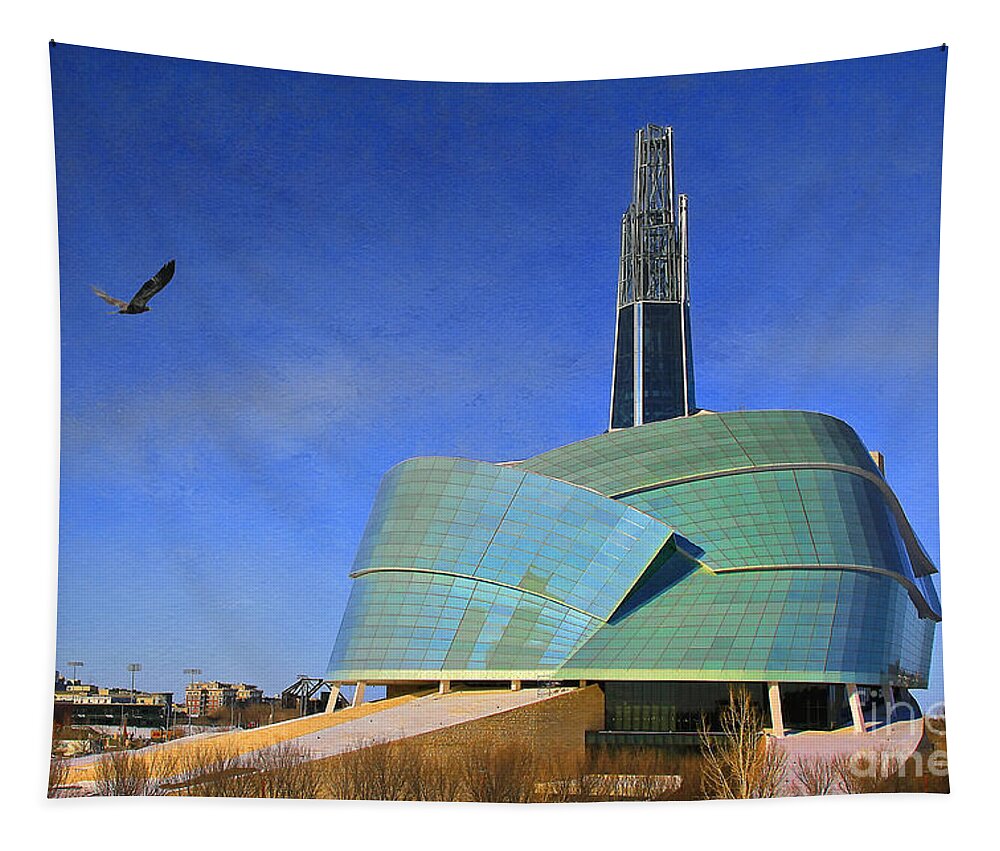 Architecture Tapestry featuring the photograph Canadian Museum for Human Rights by Teresa Zieba