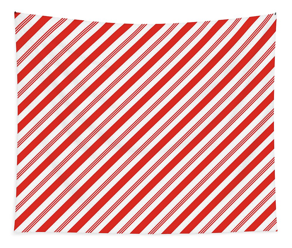 Christmas Tapestry featuring the digital art Candy Canes Stripes- Art by Linda Woods by Linda Woods
