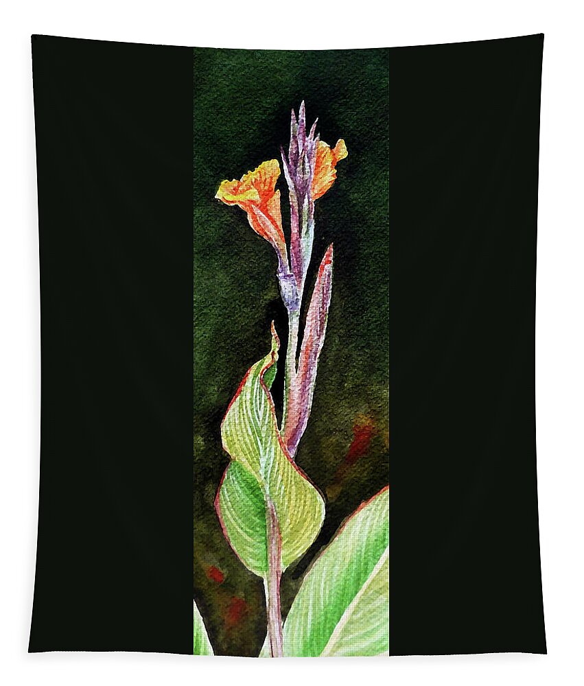 Canna Tapestry featuring the painting Canna by Irina Sztukowski
