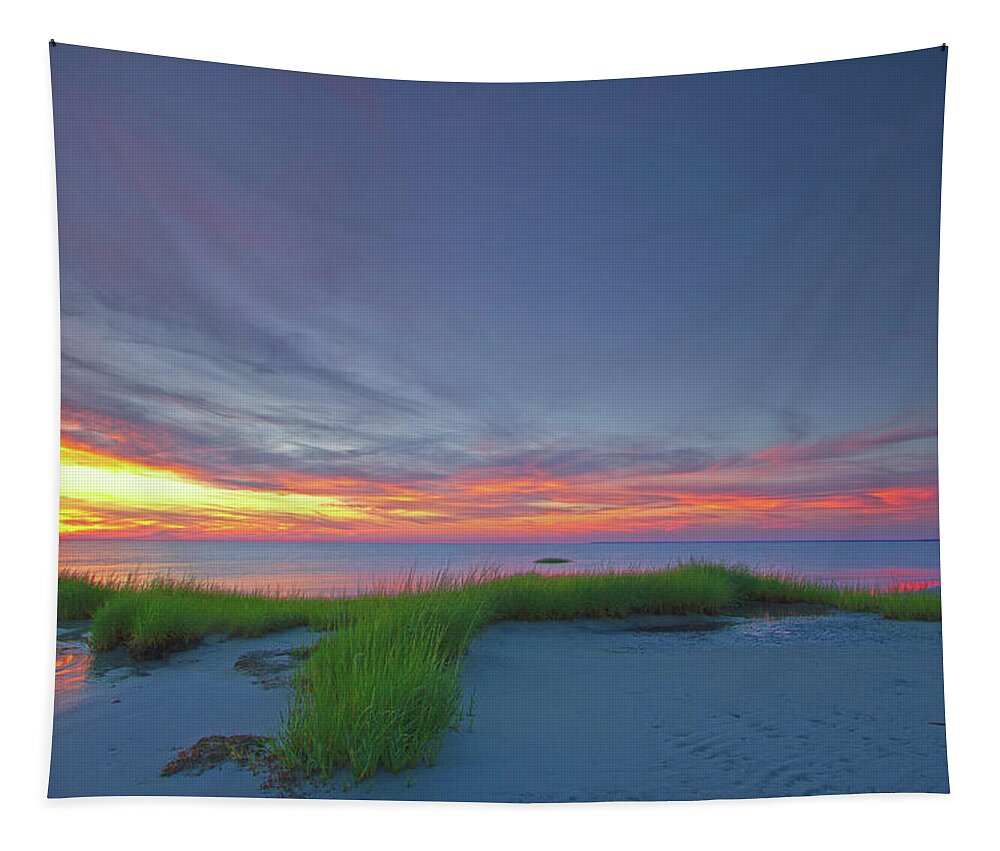 Sunset Tapestry featuring the photograph Cape Cod Skaket Beach by Juergen Roth