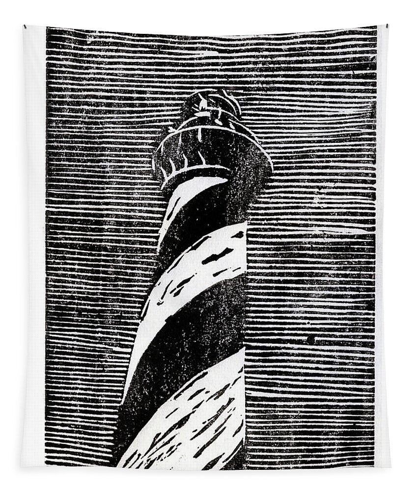 Lighthouse Tapestry featuring the painting Cape Hatteras Lighthouse II by Ryan Fox