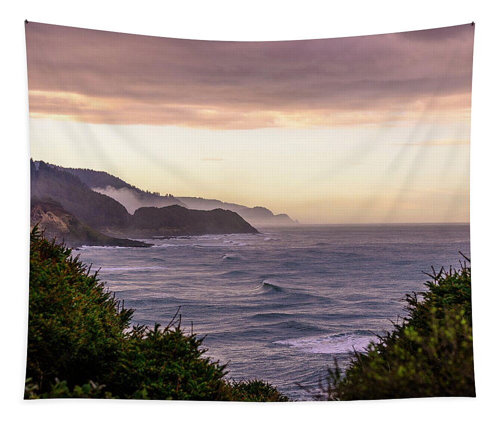  Tapestry featuring the photograph Cape Perpetua, Oregon coast by Bryan Xavier