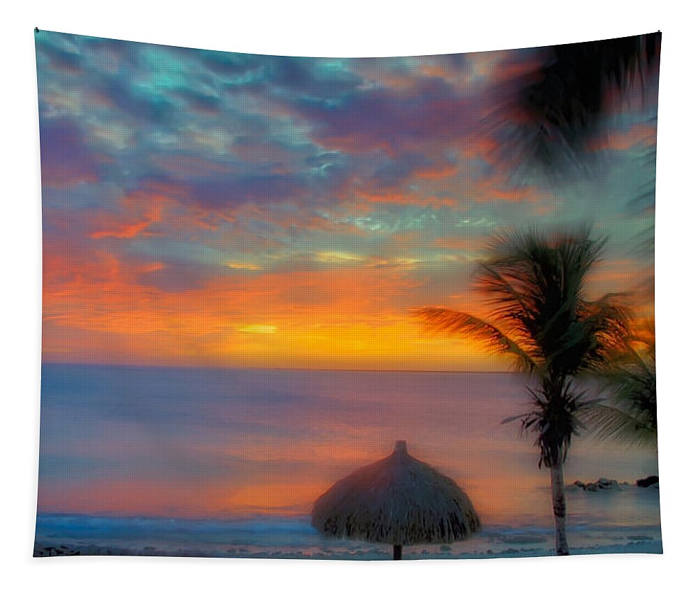 Sunset Tapestry featuring the photograph Caribbean Dreams by Stephen Anderson