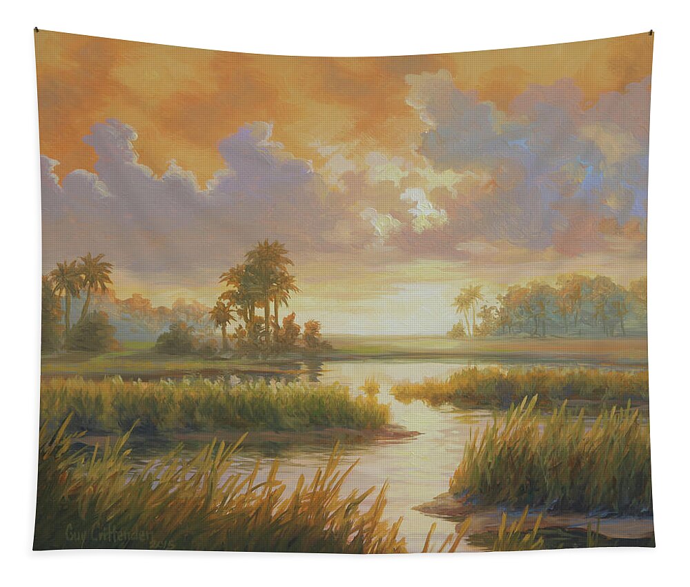 South Carolina Art Tapestry featuring the painting Carolina Sunrise by Guy Crittenden