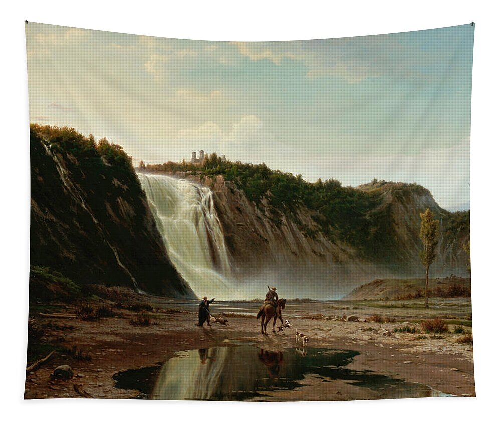 Guido Carmignani Tapestry featuring the painting Cascada del Montmorenci by Guido Carmignani