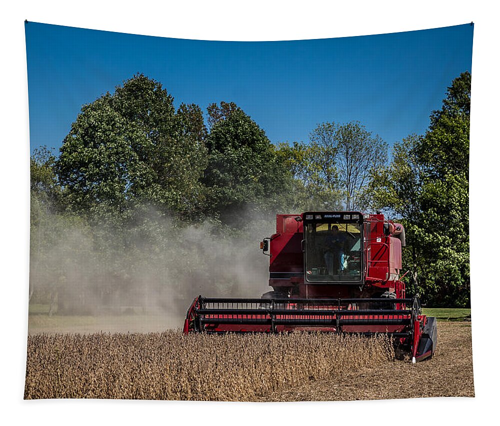 Axial Flow Tapestry featuring the photograph Case IH Bean Harvest by Ron Pate