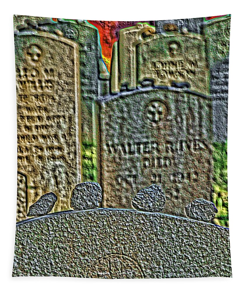 Gravestone Tapestry featuring the digital art Cast No Stone by Vincent Green