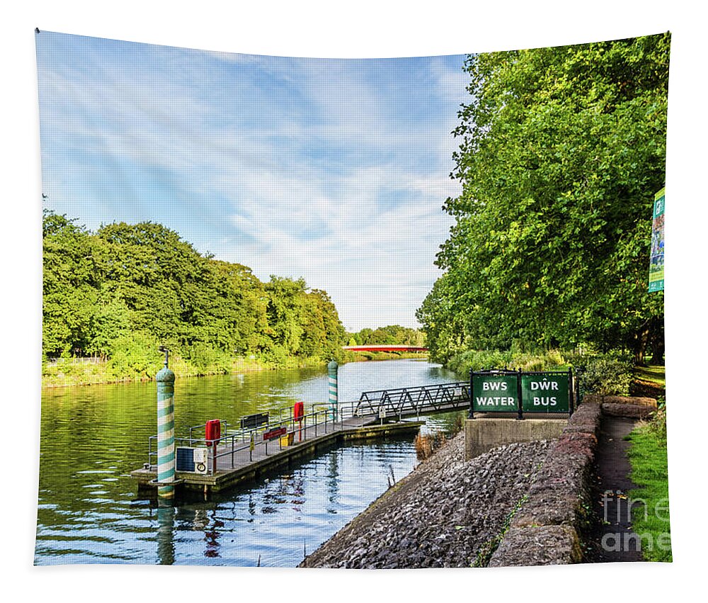 Water Bus Stop Tapestry featuring the photograph Castle Water Bus Stop 2 by Steve Purnell