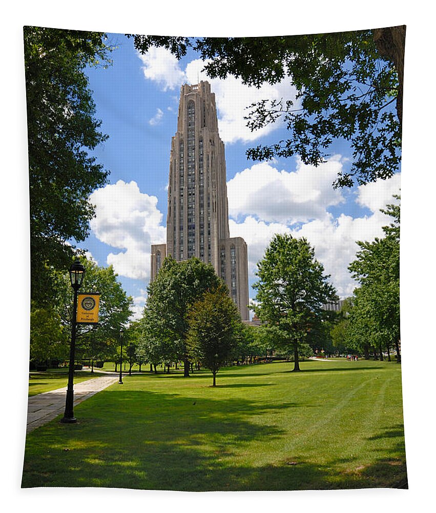 Allegheny County Tapestry featuring the photograph Cathedral of Learning University of Pittsburgh by Amy Cicconi