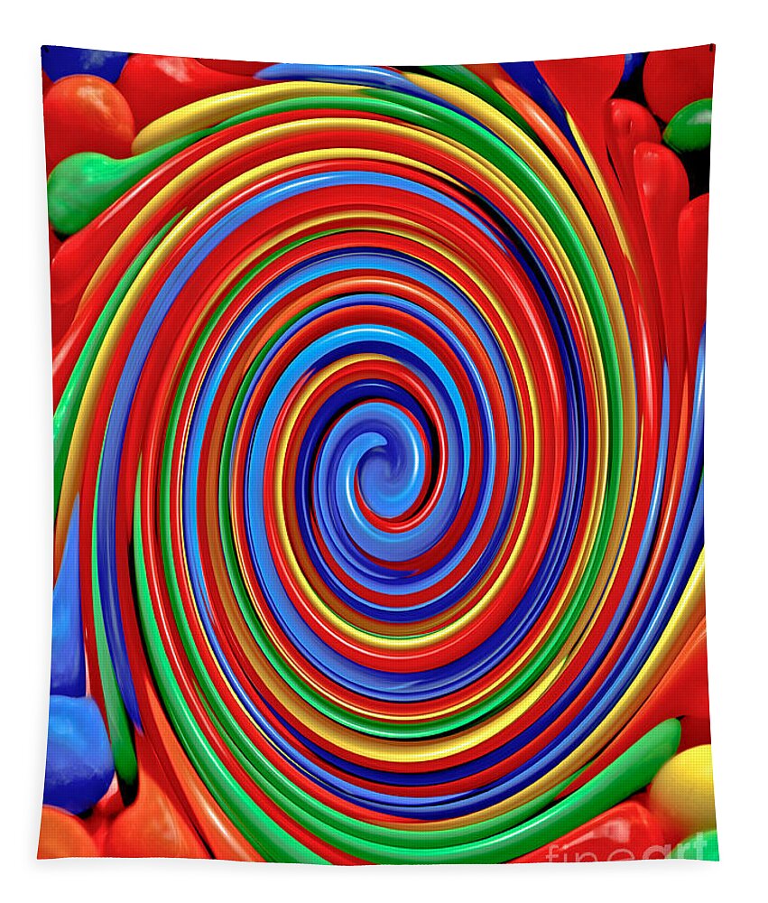 Primary Color Tapestry featuring the digital art Celebrate Life And Have A Swirl by Carol F Austin
