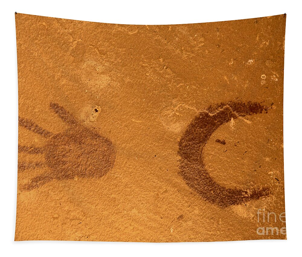 Chaco Tapestry featuring the photograph Chaco Supernova Hand And Moon by Adam Jewell