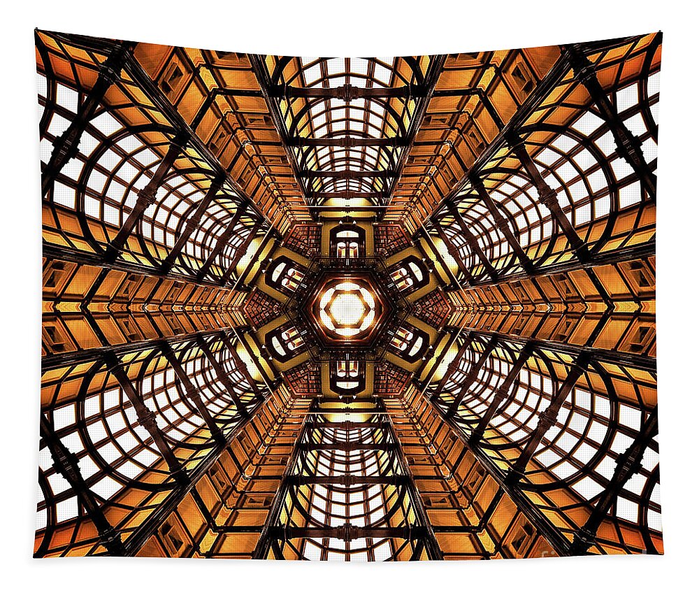 Architecture Tapestry featuring the digital art Chamber of Gold by Phil Perkins