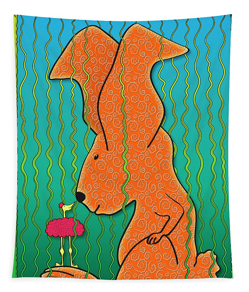 Enlightened Animals Tapestry featuring the digital art Chance Encounter by Becky Titus