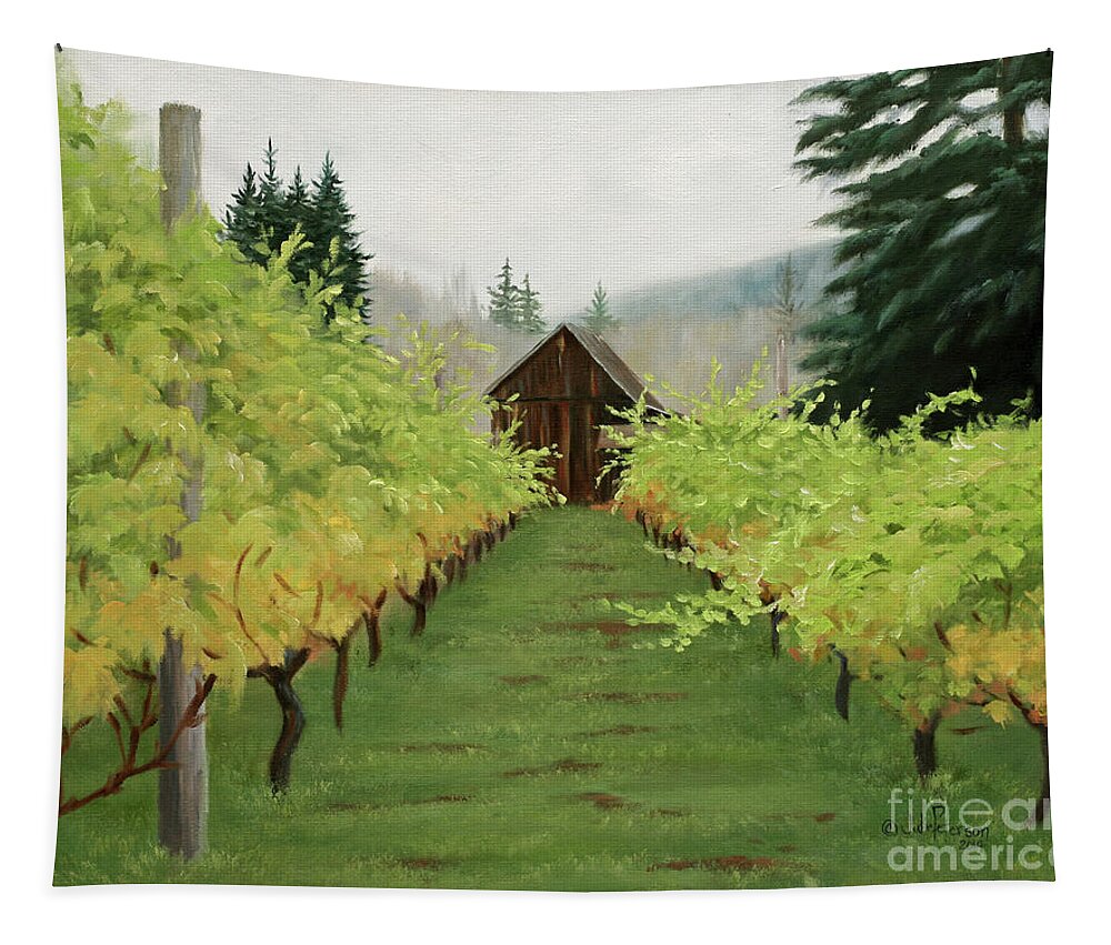 Vineyard Tapestry featuring the painting Change of Seasons by Julie Peterson