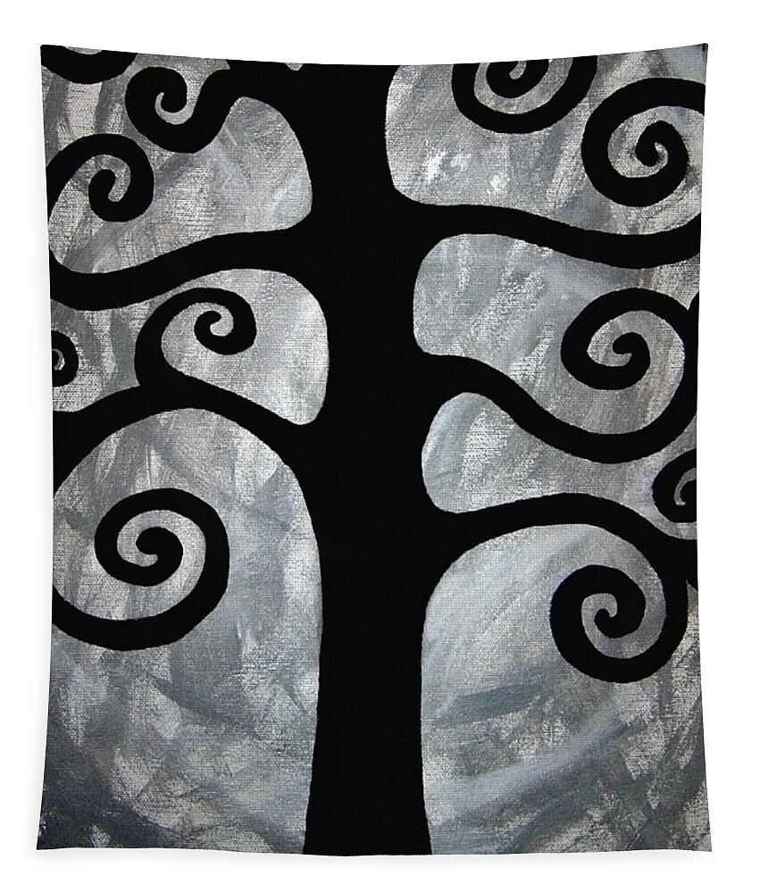 Abstract Tree Tapestry featuring the painting Chaos Tree by Angelina Tamez