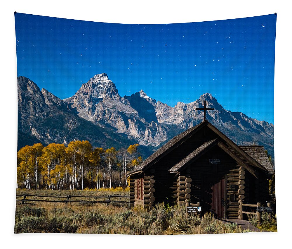 Tetons Tapestry featuring the photograph Chapel of Transfiguration by Darren White