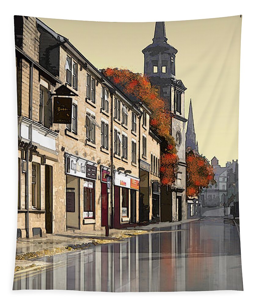 Lancaster Tapestry featuring the digital art Chapel Street Reflection by Joe Tamassy