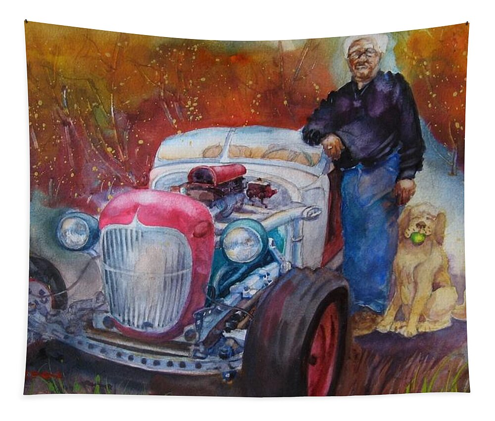 Kissinger Tapestry featuring the painting Charlie and Bella's Ride by Jackson Ordean