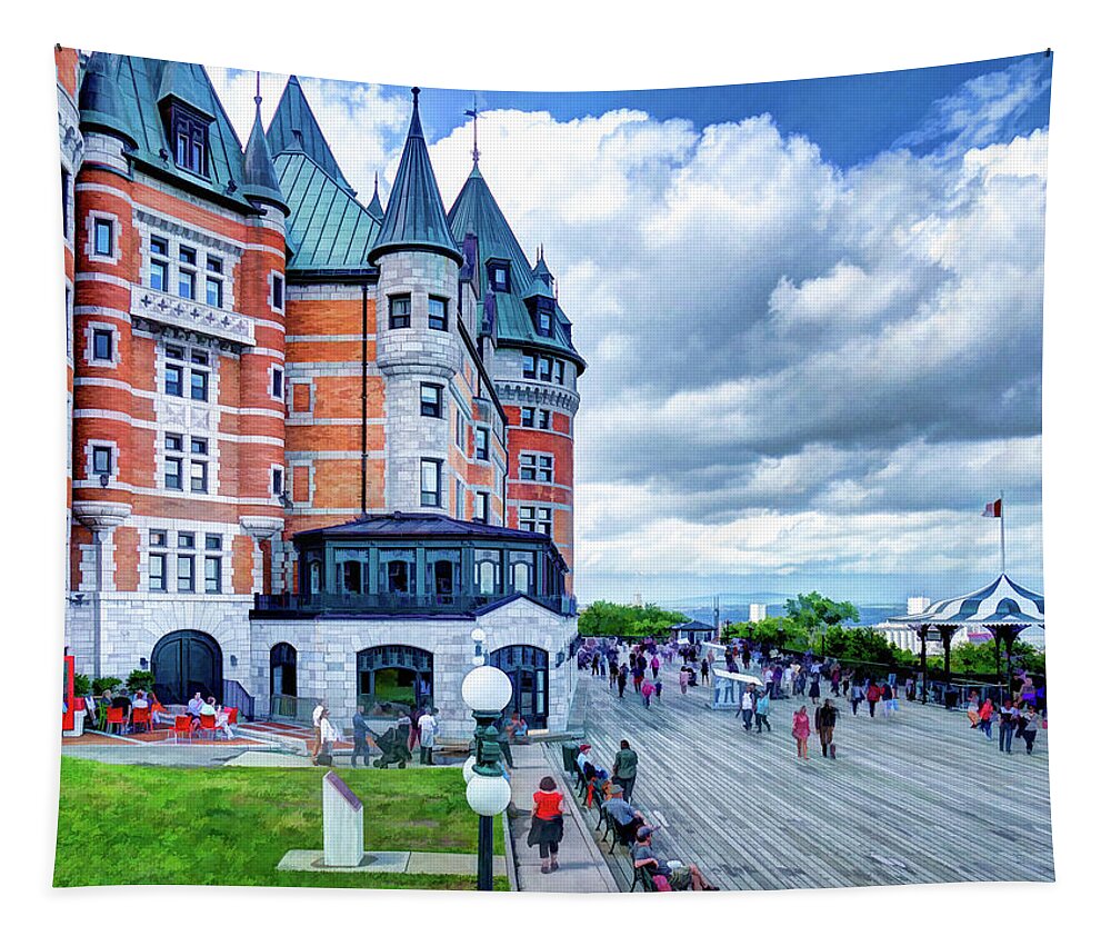 Architecture Tapestry featuring the photograph Chateau Frontenac by David Thompsen